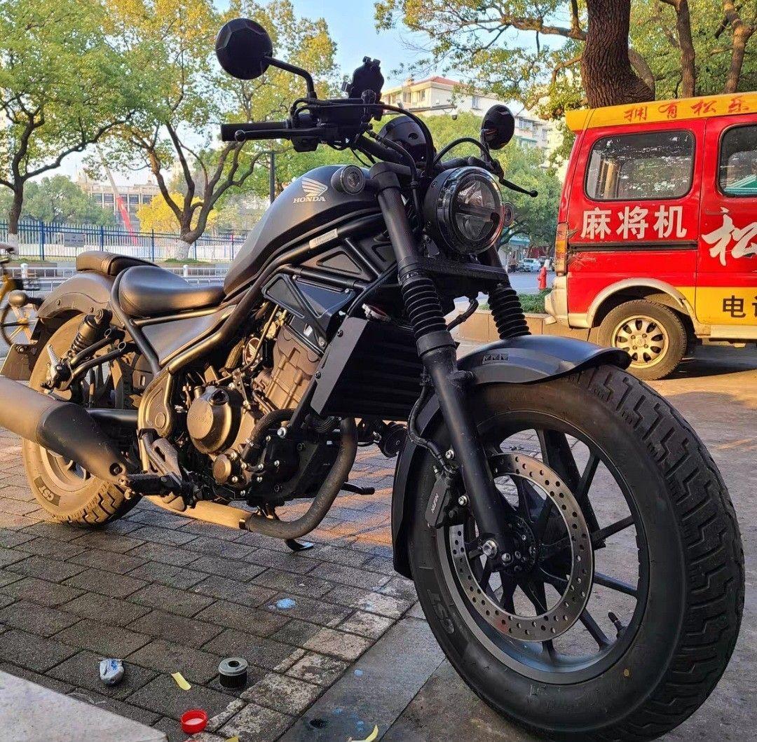 レブル 250 500 フロントフェンダー マッドガード フェアリング ブラック