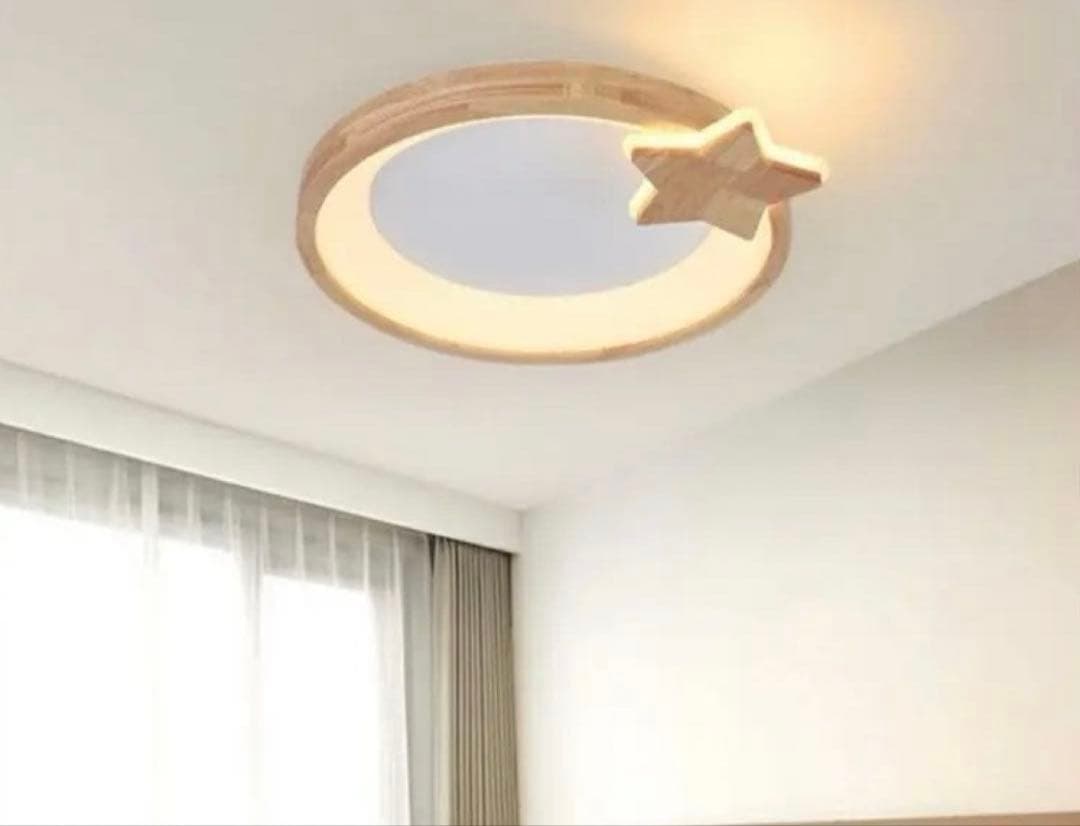 「限定値下げ」木製　星型シーリングライト 調光機能付き　子供部屋