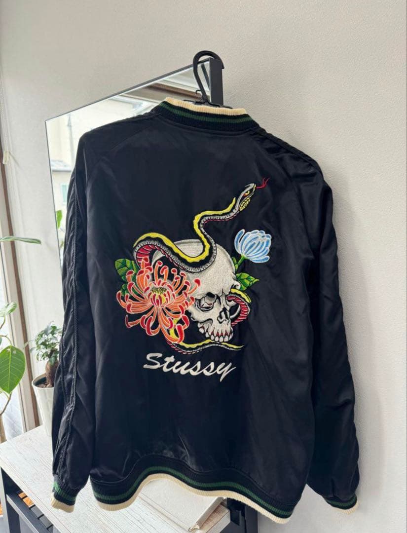 希少 stussy スカル&スネーク スカジャン スタジャン 00s L
