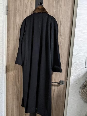 A948　未使用保管品　セーブル　カシミヤ100％　ロングコート　毛皮