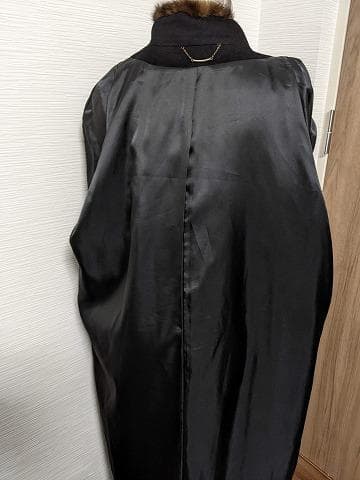 A948　未使用保管品　セーブル　カシミヤ100％　ロングコート　毛皮