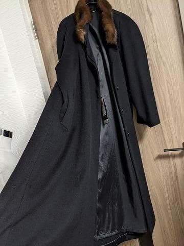 A948　未使用保管品　セーブル　カシミヤ100％　ロングコート　毛皮