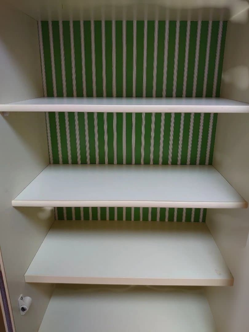 美品 レトロポップ 昭和レトロ 飾り棚 食器棚 花柄 アンティーク インテリア