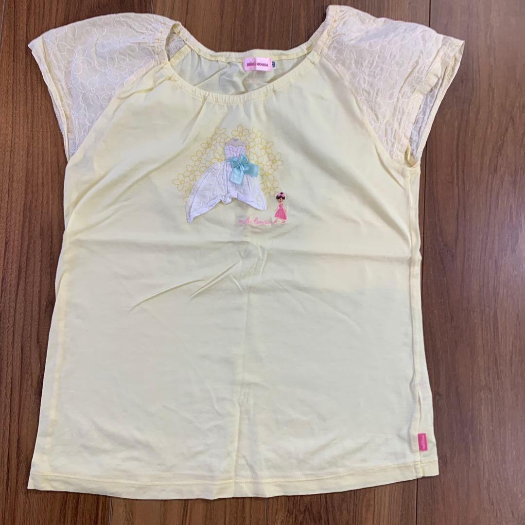 新品　美品　カラフル　ミキハウス　Tシャツ　140 リーナちゃん　ドレス　リボン