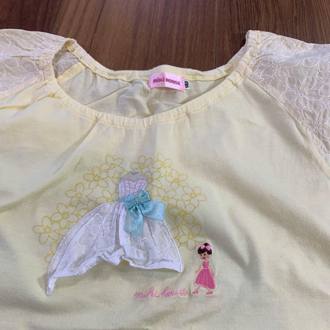 新品　美品　カラフル　ミキハウス　Tシャツ　140 リーナちゃん　ドレス　リボン
