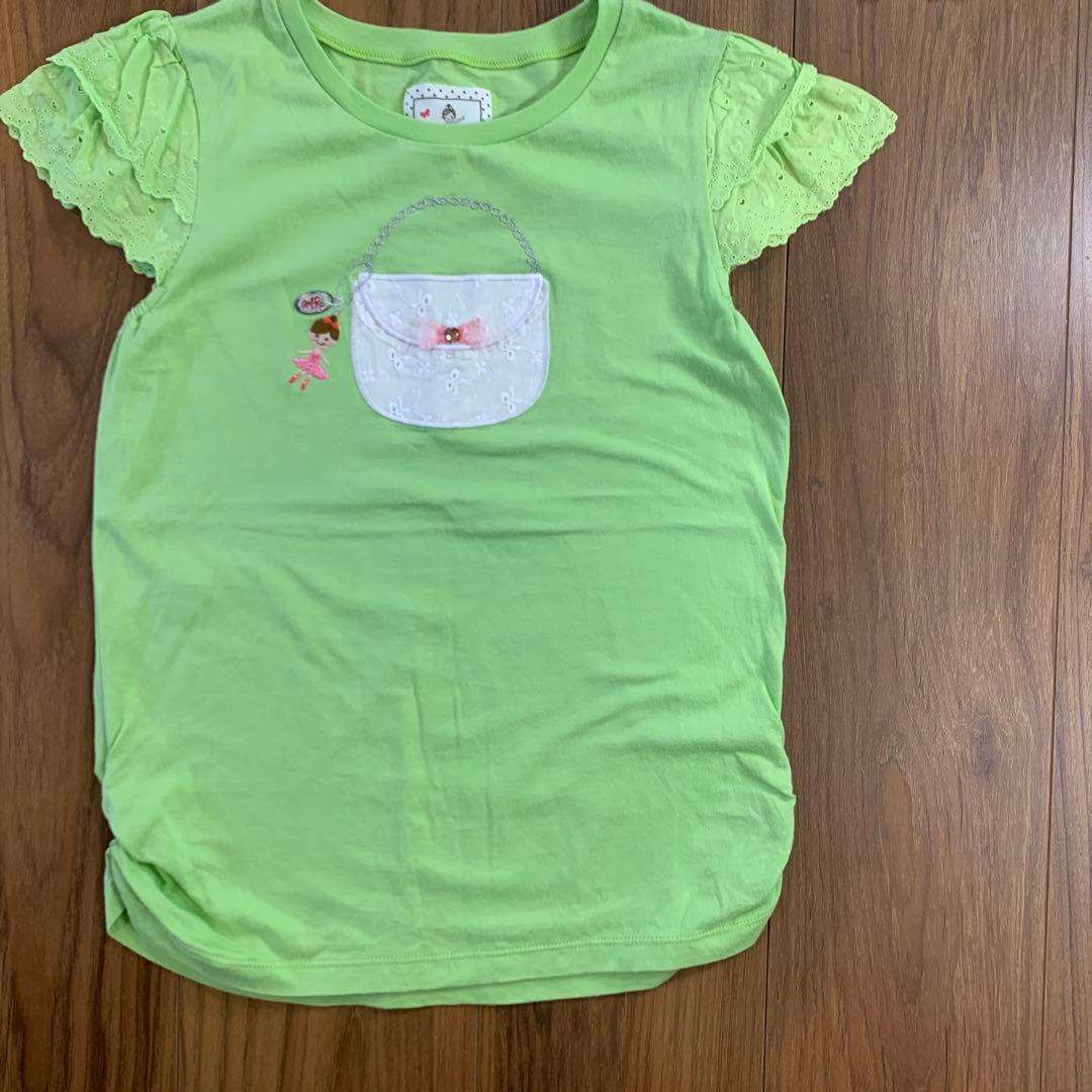 新品　美品　カラフル　ミキハウス　Tシャツ　140 リーナちゃん　ドレス　リボン