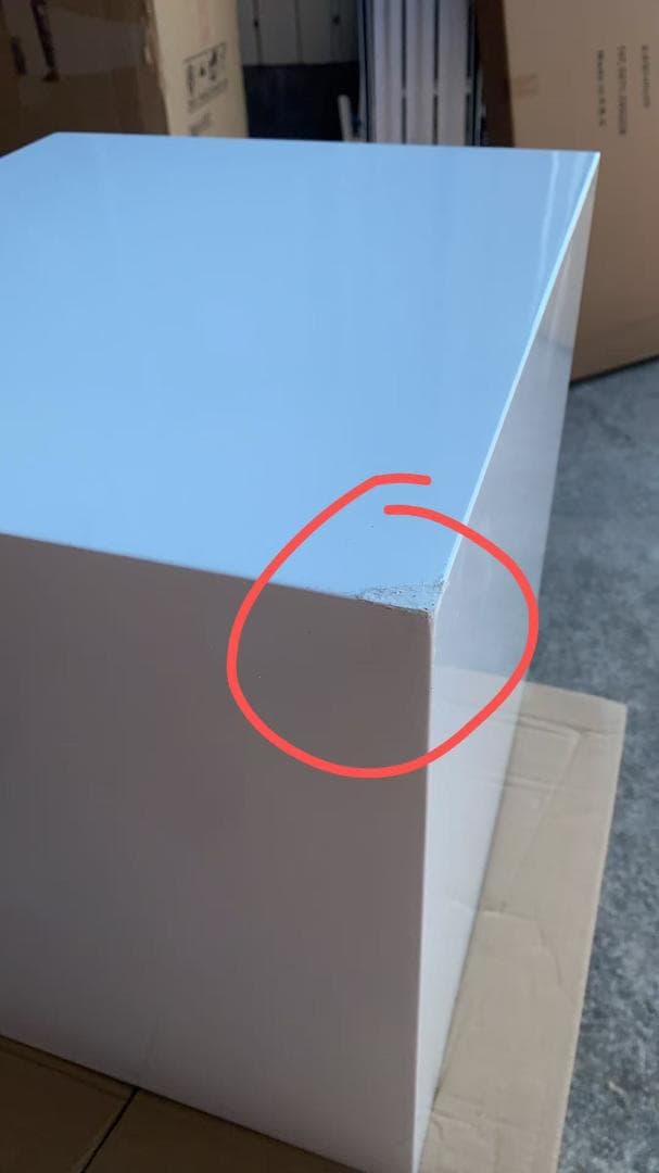 ホワイト木製チェスト 2段引き出し 訳あり品　写真をご確認TST-06-⑨