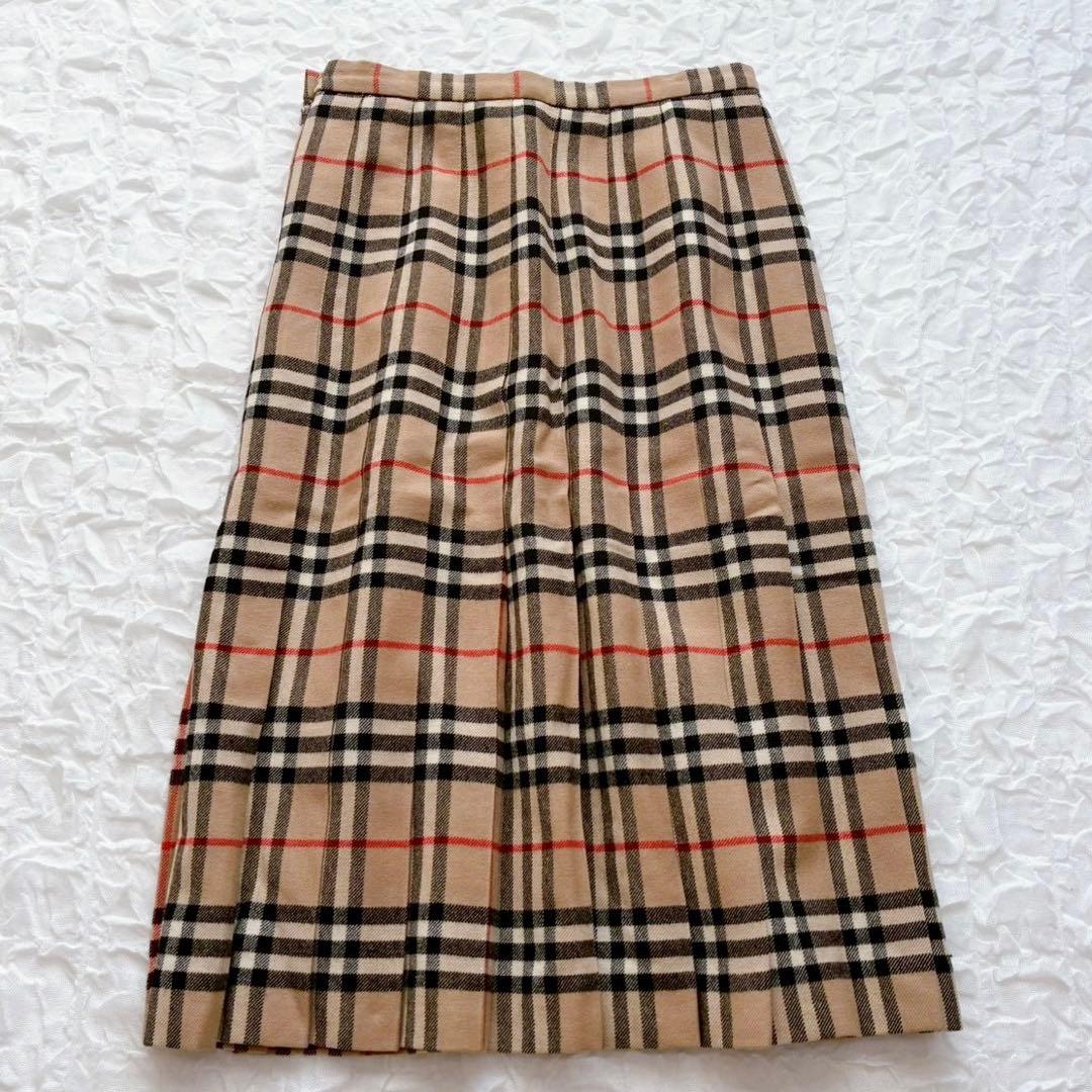 バーバリーズ ノバチェック プリーツロングスカート M フレア Aライン