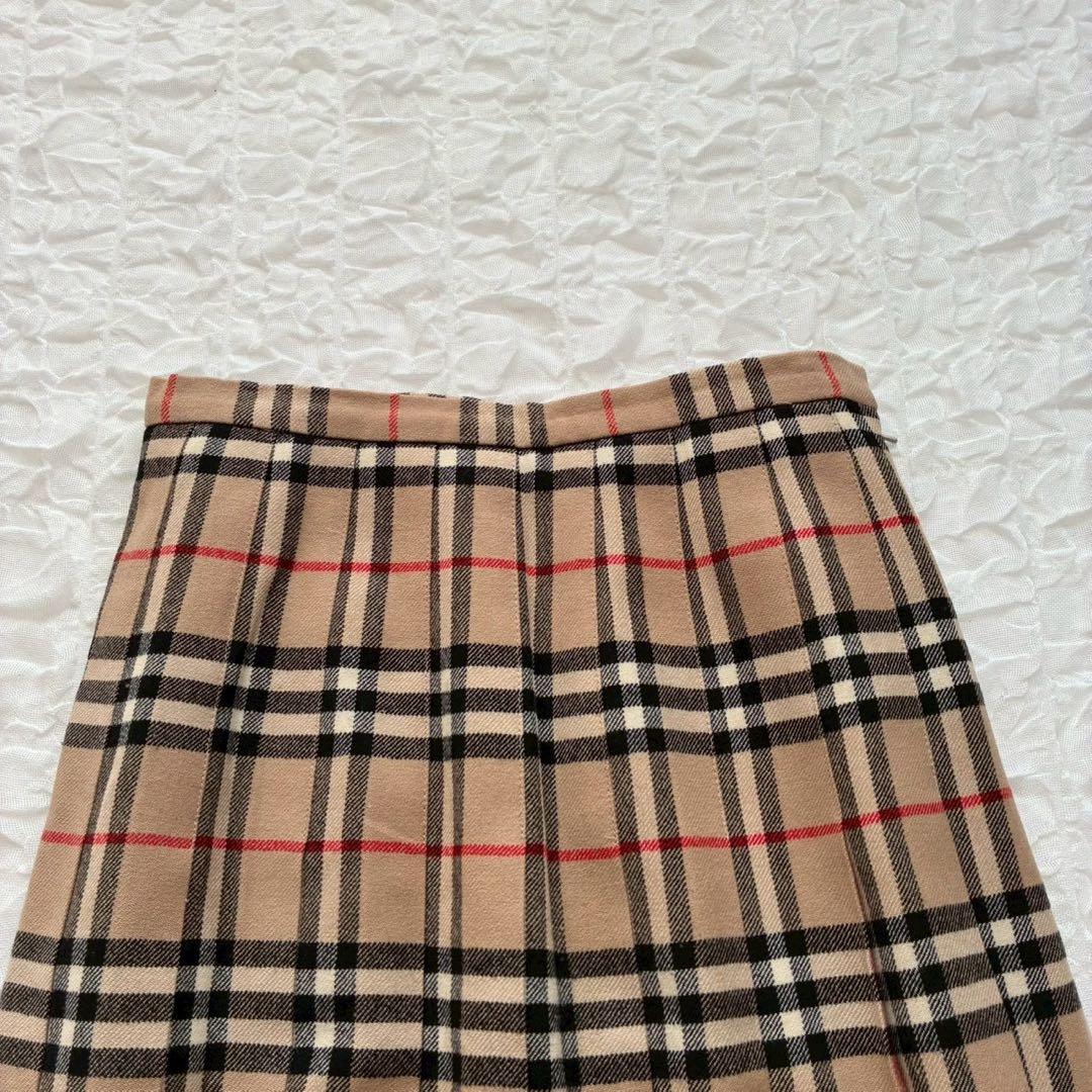 バーバリーズ ノバチェック プリーツロングスカート M フレア Aライン