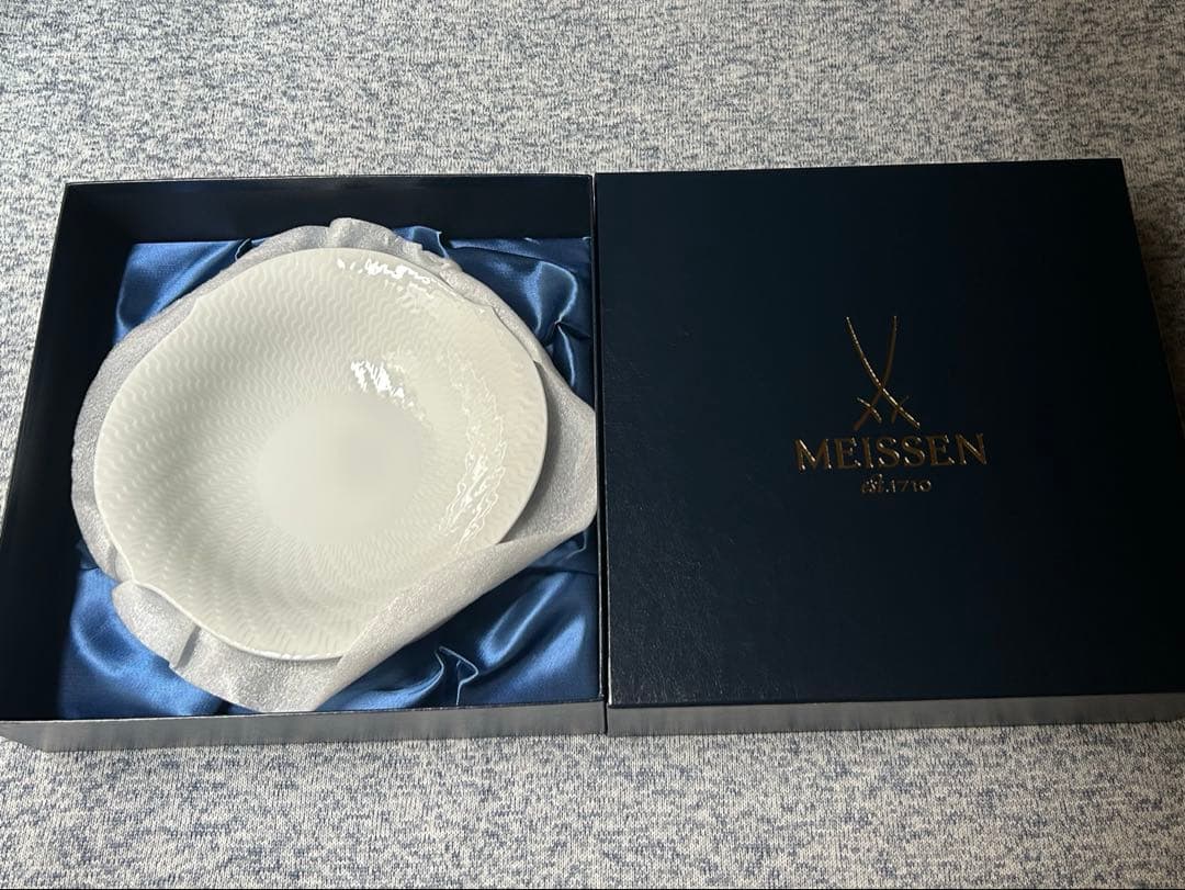 マイセン [MEISSEN]波の戯れ ホワイト ペアサラダディッシュ（2枚）