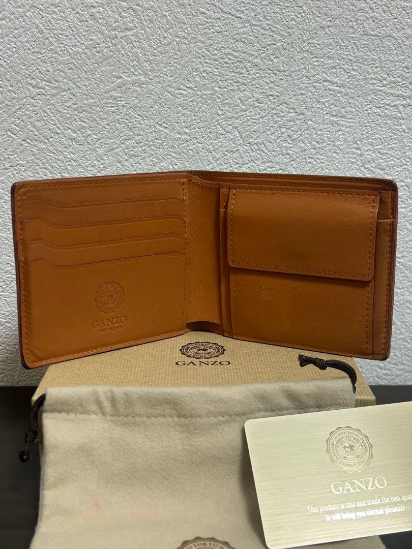 GANZNO ガンゾ コードバン 小銭入れ付き二つ折り財布