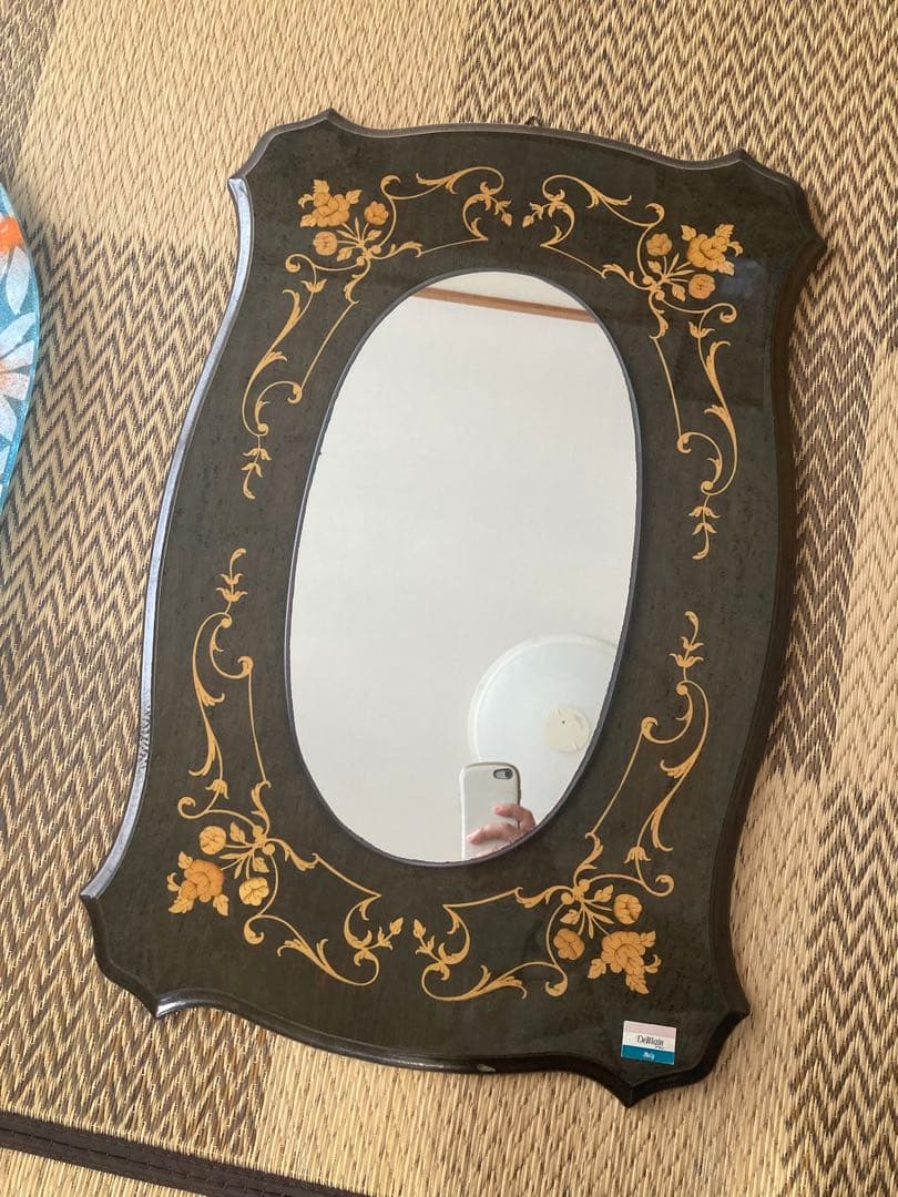 DelMain ドマン　象嵌　イタリア製 オーバル型ミラー　アンティーク