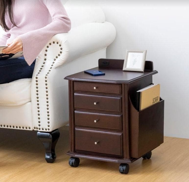 SH ST NW サイドテーブル　収納・引出し　ブラウンD