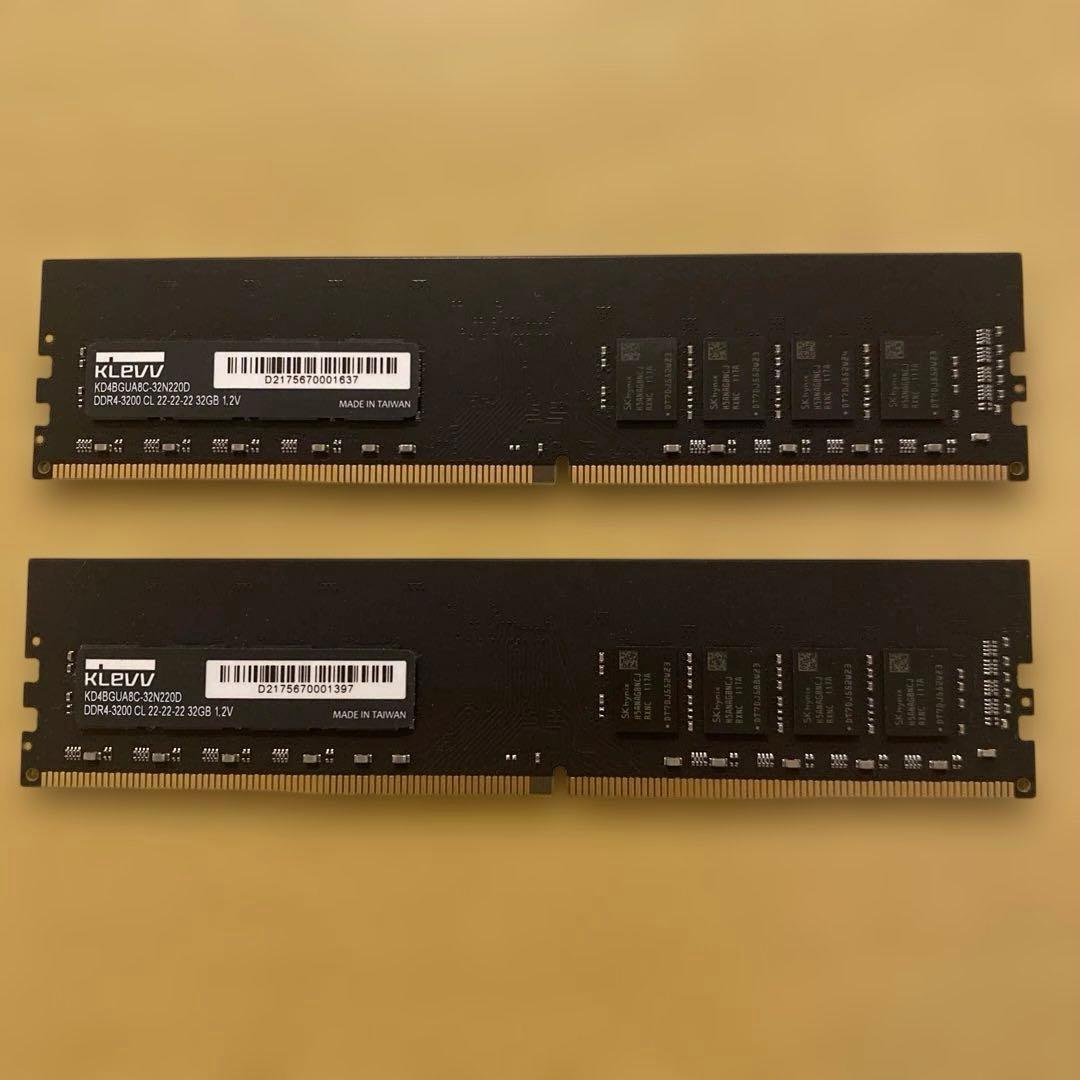 KLEVV DDR4 64GB　32GBx2枚 3200MHz メモリー