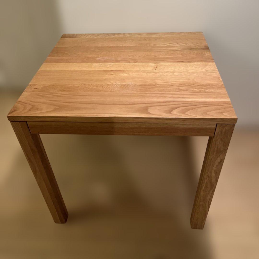 MUJI 無印良品 無垢材引出付・幅80㎝ 正方形 ダイニングテーブル 良品計画