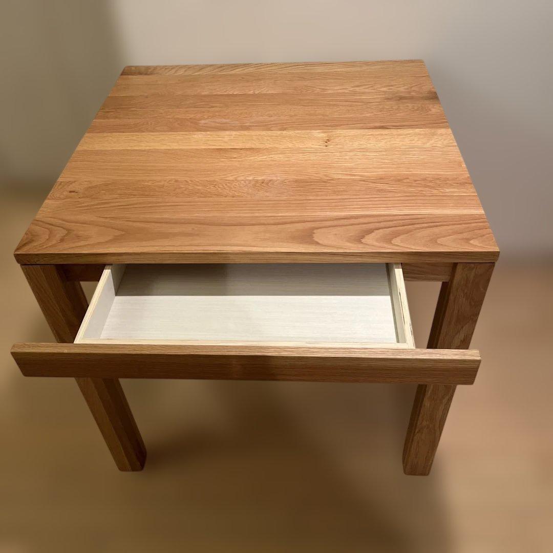 MUJI 無印良品 無垢材引出付・幅80㎝ 正方形 ダイニングテーブル 良品計画