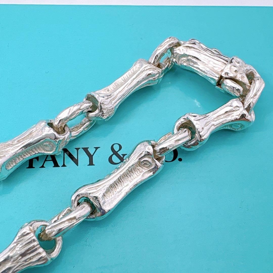 極美品レア オールドティファニー バンブー 19cm ブレスレット シルバー