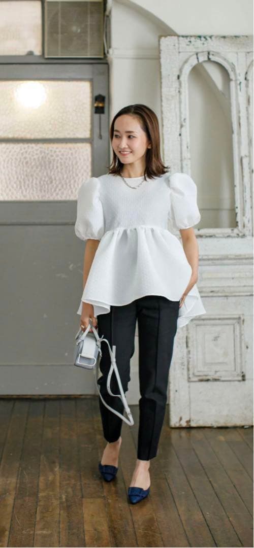 ★ちい★ブルレア ジャガードブラウス　ホワイト　クリーニング済み