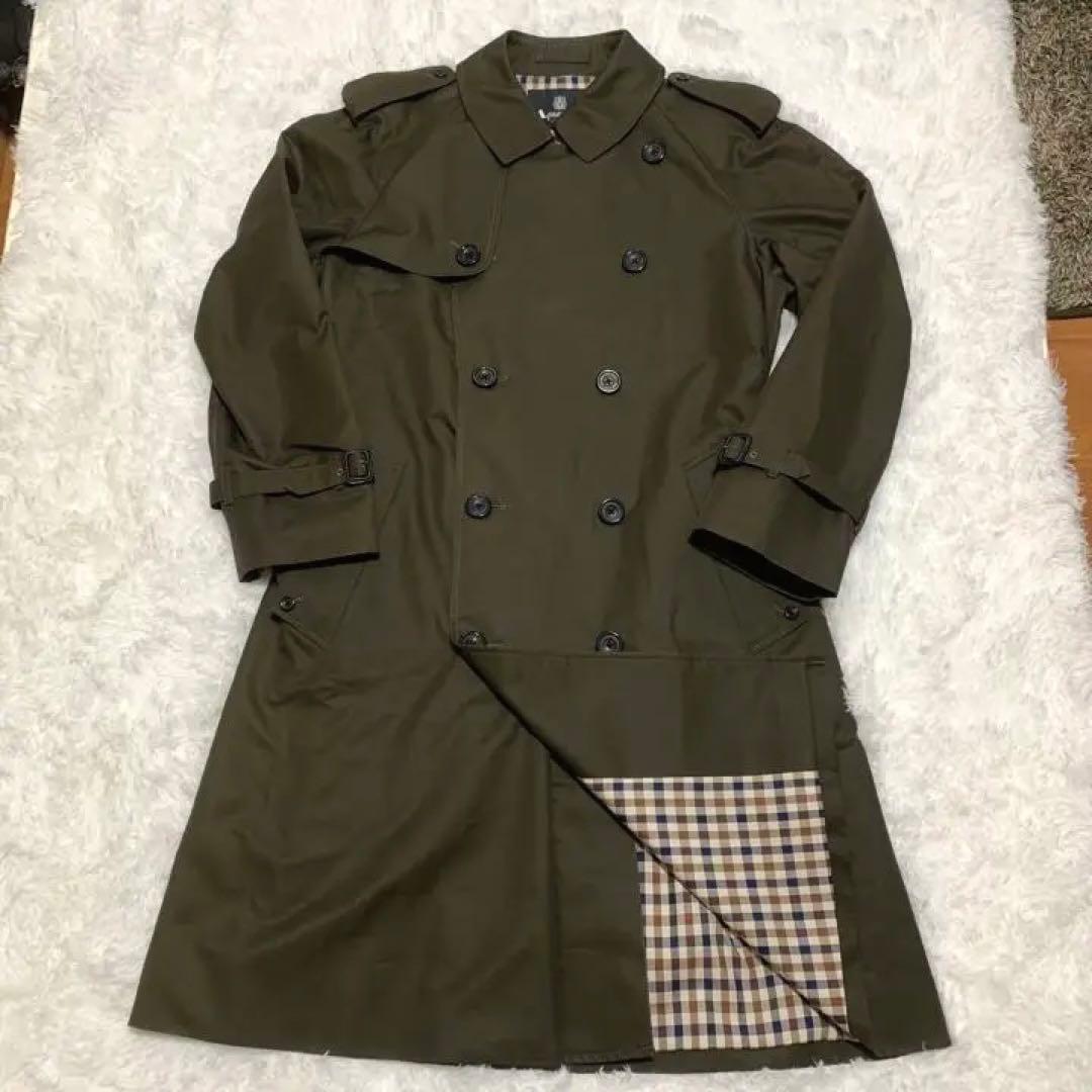 Aquascutum アクアスキュータム トレンチコート 44 カーキ 牛皮