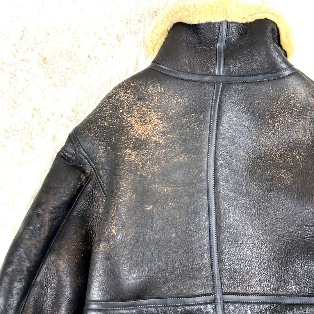 希少 テオデム B-3 ムートンフライトジャケット ダークブラウン 大きいサイズ