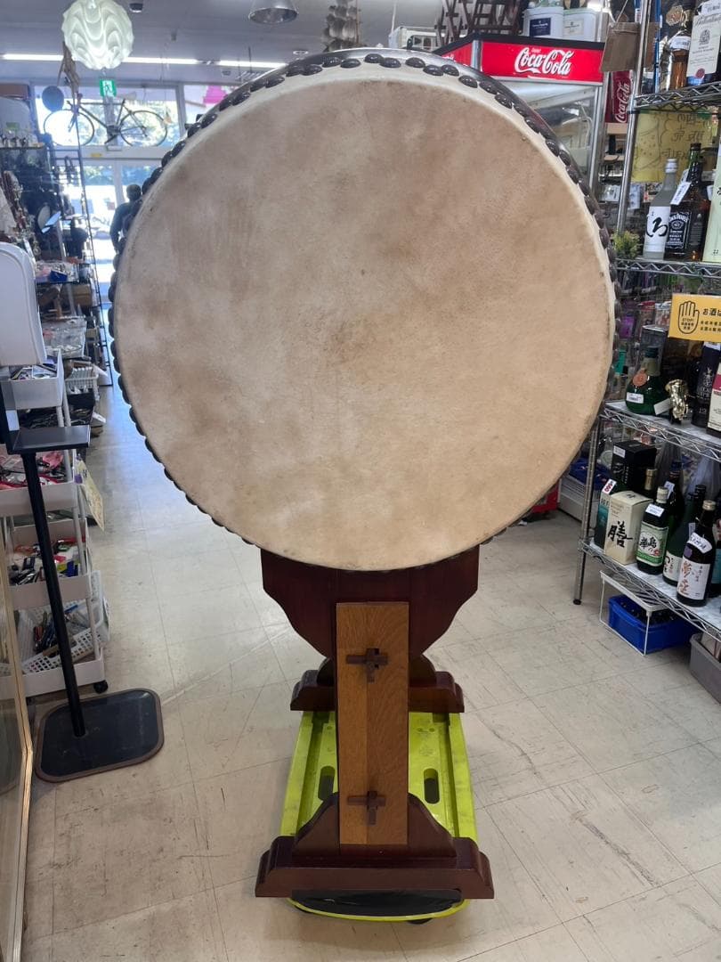 大太鼓　和太鼓　龍　彫り物　年代物　時代物　和楽器