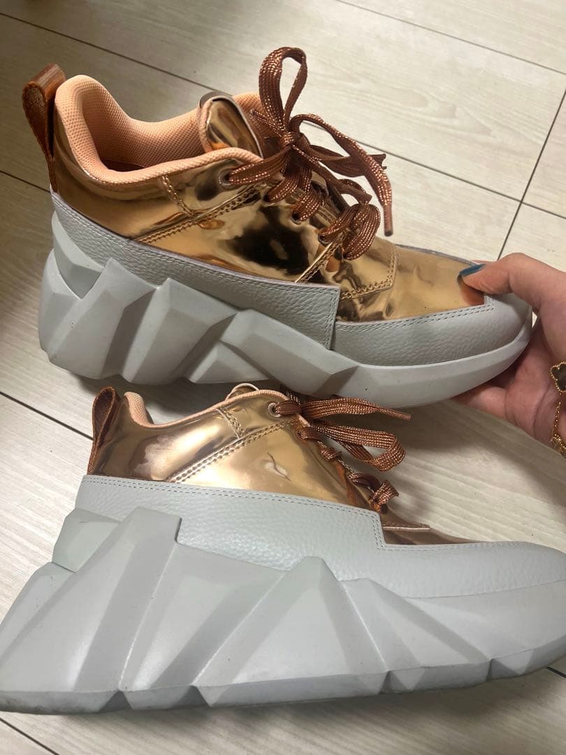 UNITED NUDE 厚底スニーカー ゴールド×ホワイト 24cm 美品