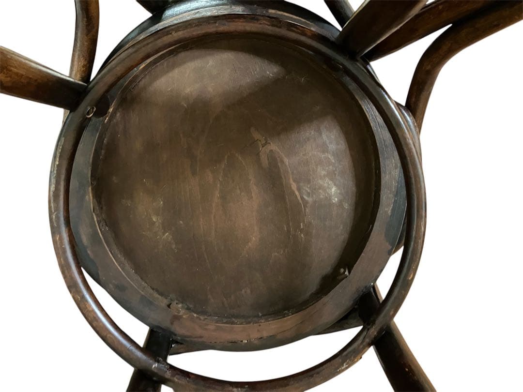 ベントウッドチェア　アンティーク　珍しい形　曲げ木　座面装飾　軽い