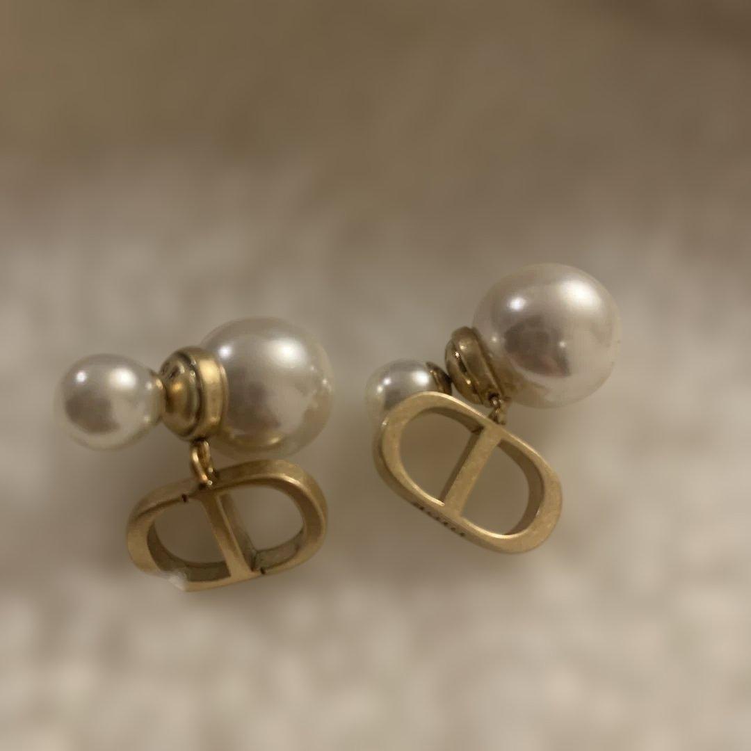 Dior パール ゴールド スタッドピアスディオールヴィンテージ風ゴールド