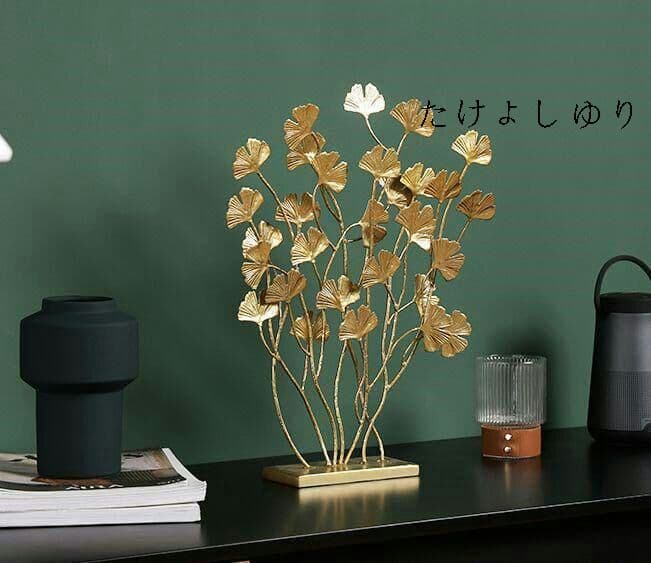 シンプルな芸術置物金属鉄芸装飾イチョウの葉の装飾q