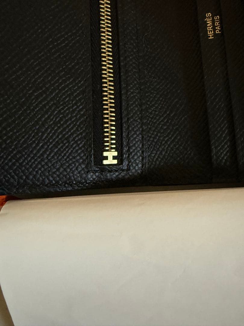 あり✨超美品✨HERMES べアンコンパクト ブラック 金具ゴールド