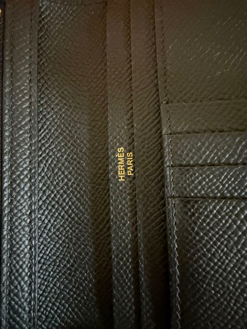 あり✨超美品✨HERMES べアンコンパクト ブラック 金具ゴールド