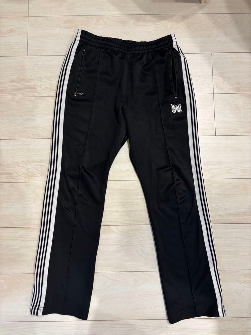 meedles トラックパンツ　black x white 白黒