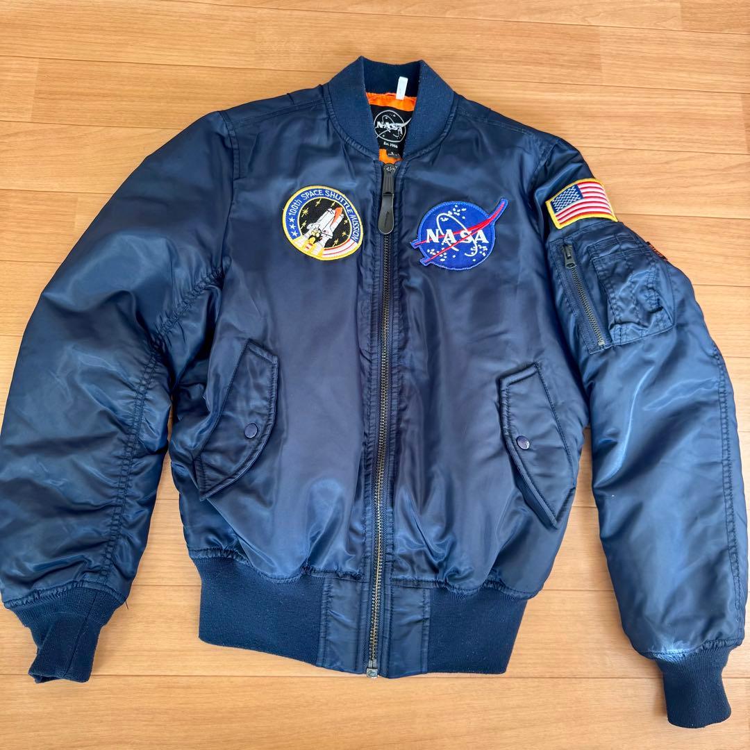 【現地購入】NASA MA-1 フライトジャケット 紺 S フロリダ宇宙センター