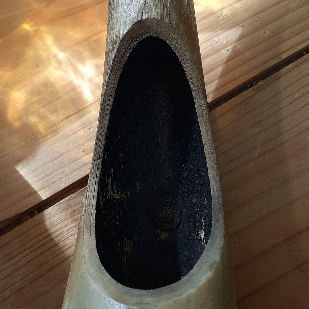 昭和骨董品　水牛の角　オブジェ　花瓶　アートフラワー