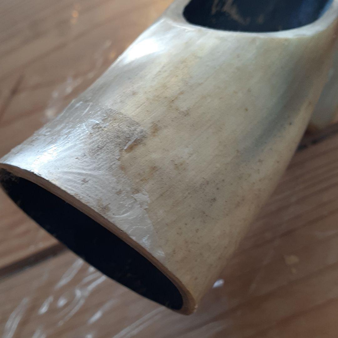 昭和骨董品　水牛の角　オブジェ　花瓶　アートフラワー