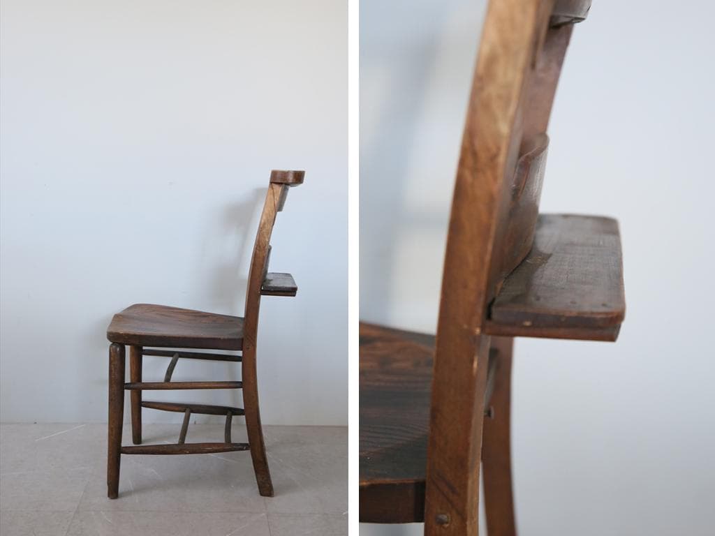 英国アンティーク木製チャペルチェア/チャーチ/ダイニングイス(91-224)