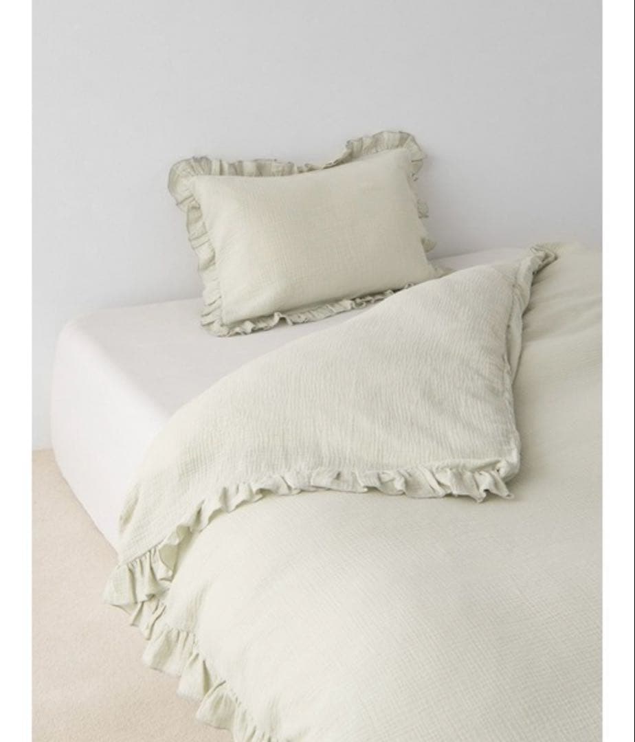 新品【ジェラートピケSleep】ダブルガーゼフリル２点セット（セミダブル）