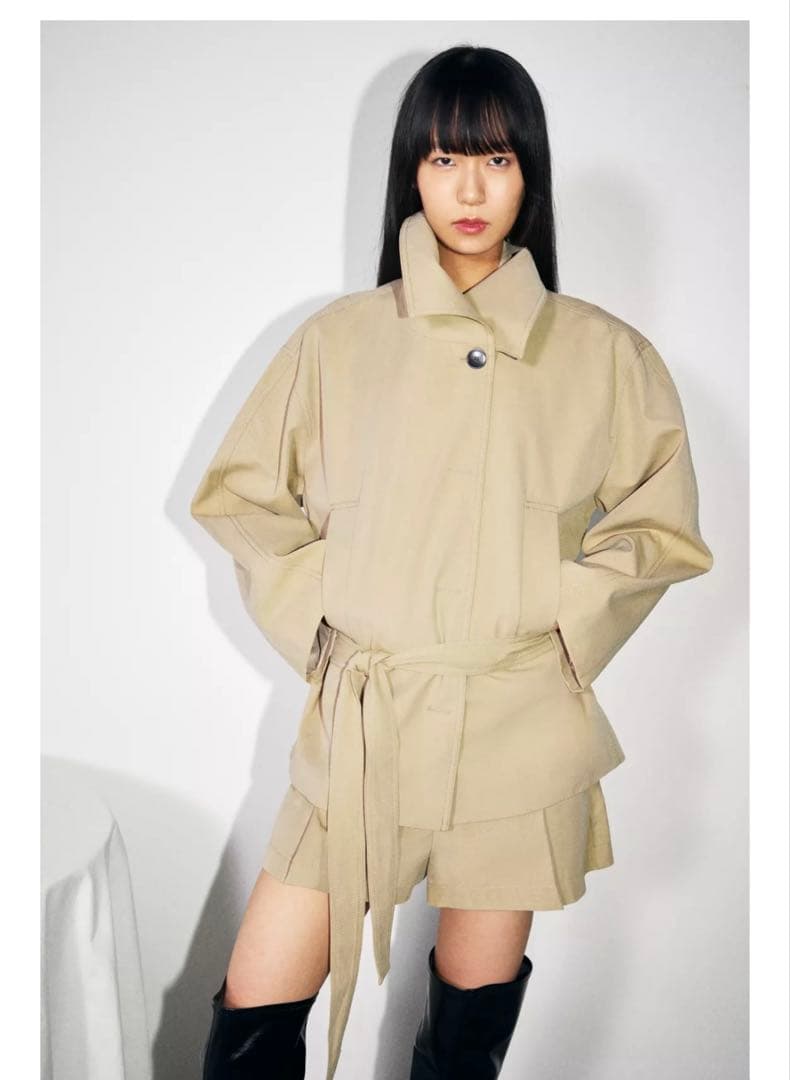 ベルト付きトレンチコート　XS/S