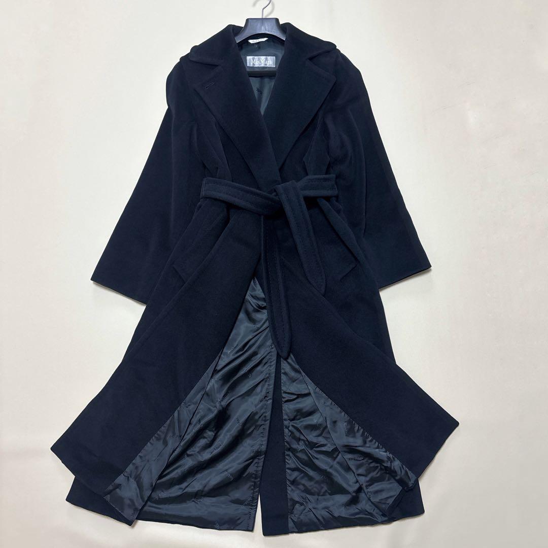 美品✨マックスマーラ ベルテッドロングコート バージンウール アンゴラ 40 L