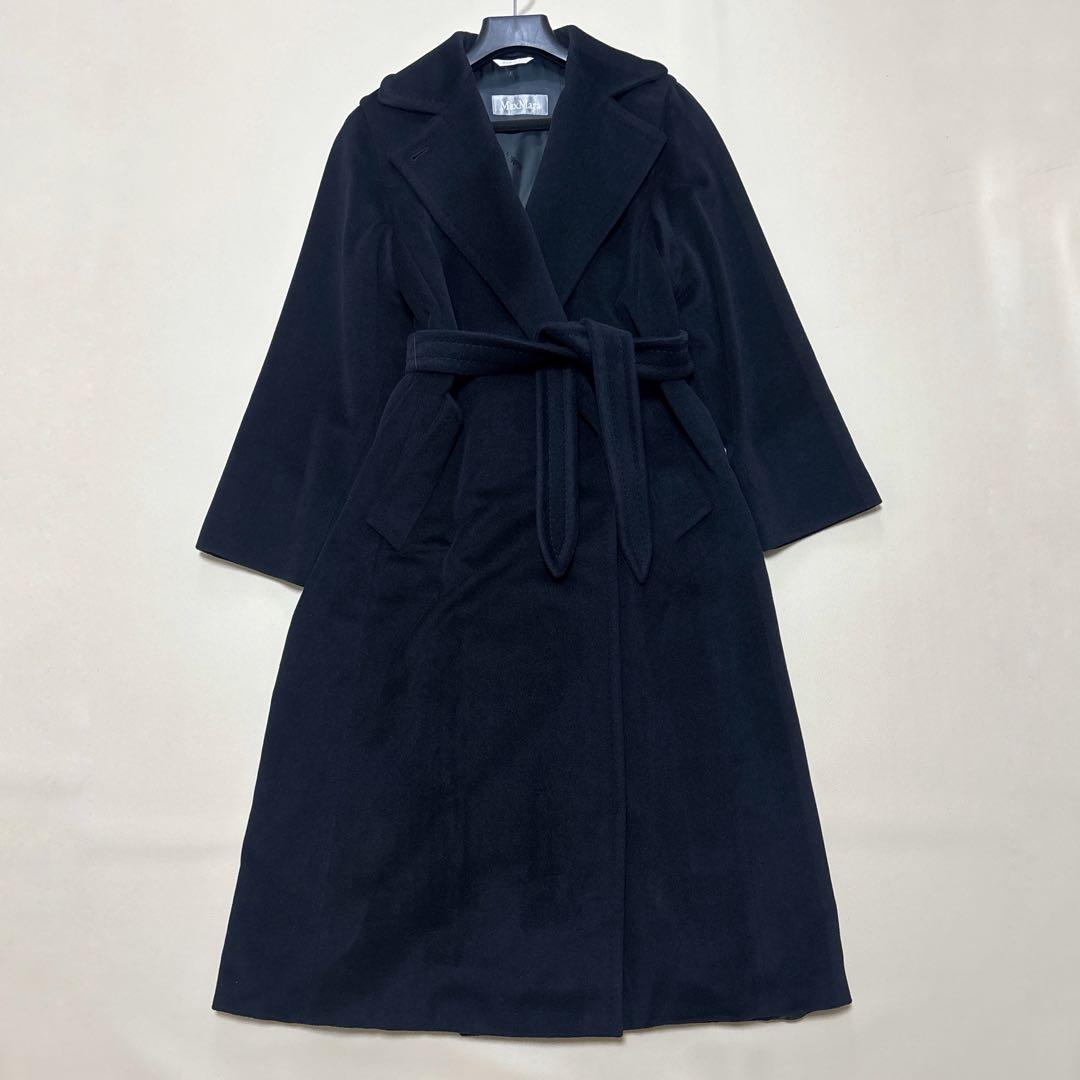 美品✨マックスマーラ ベルテッドロングコート バージンウール アンゴラ 40 L