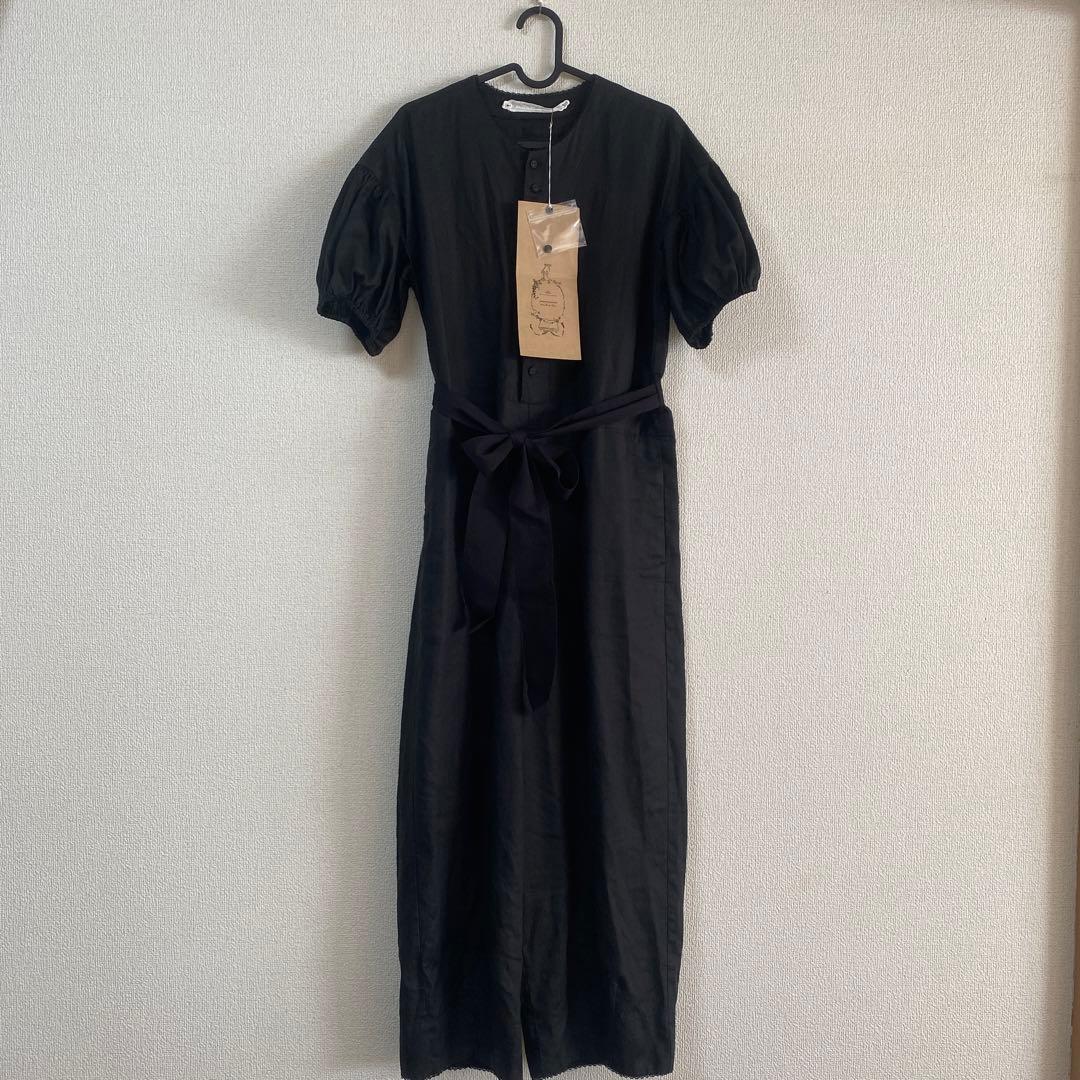 美品◎mudoca コンビネゾン　ブラック　【机の上 ワークとウォーク】