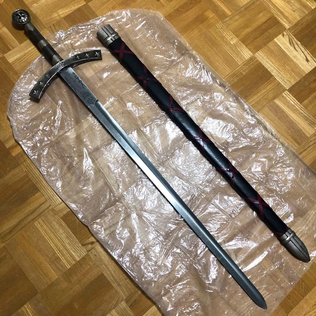 ＤＥＮＩＸ　刀剣　騎士団長ソード　西洋剣　洋刀　レプリカ　模造刀　シルバー　銀