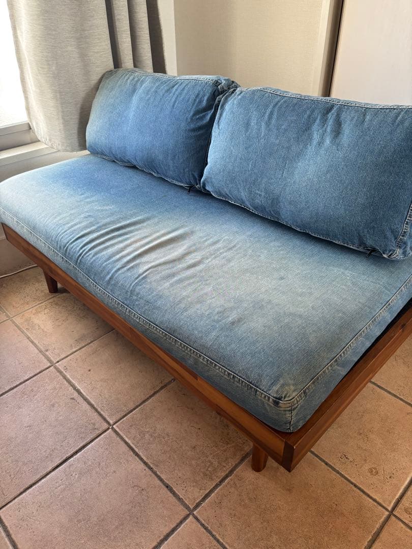 SWELLA(スウェラ)　ベンチバックレスト W1200 デニム 2人掛けソファ