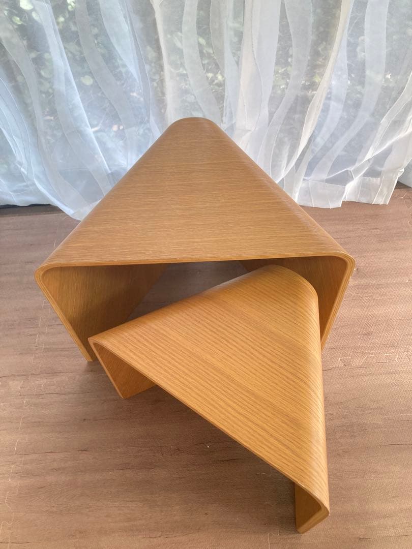 超超超激レア 廃盤 無印良品 重なるテーブルベンチ・成型合板・オーク材 MUJI