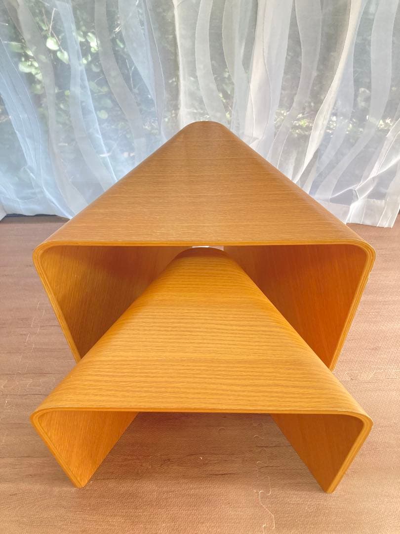 超超超激レア 廃盤 無印良品 重なるテーブルベンチ・成型合板・オーク材 MUJI