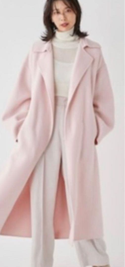 FRAY I.D ウール トレンチ リバーコート ピンク ロングコートS 神崎恵