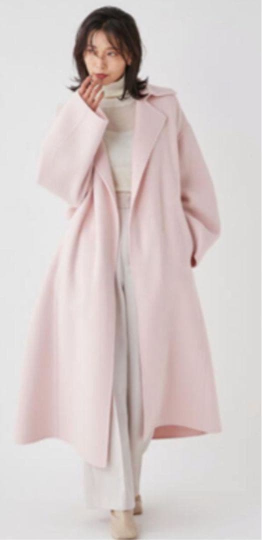 FRAY I.D ウール トレンチ リバーコート ピンク ロングコートS 神崎恵