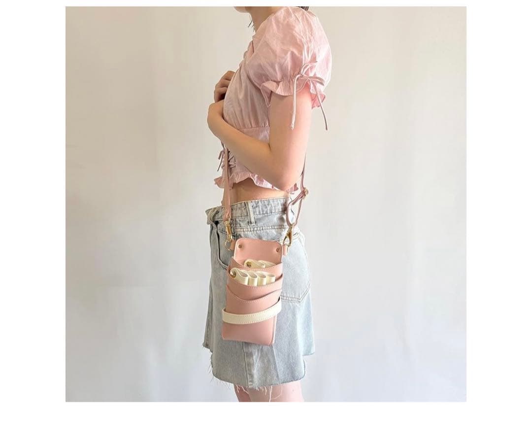 G756 シエーナno.361ピンク×アイボリーシザーケース美容師トリマー理容師