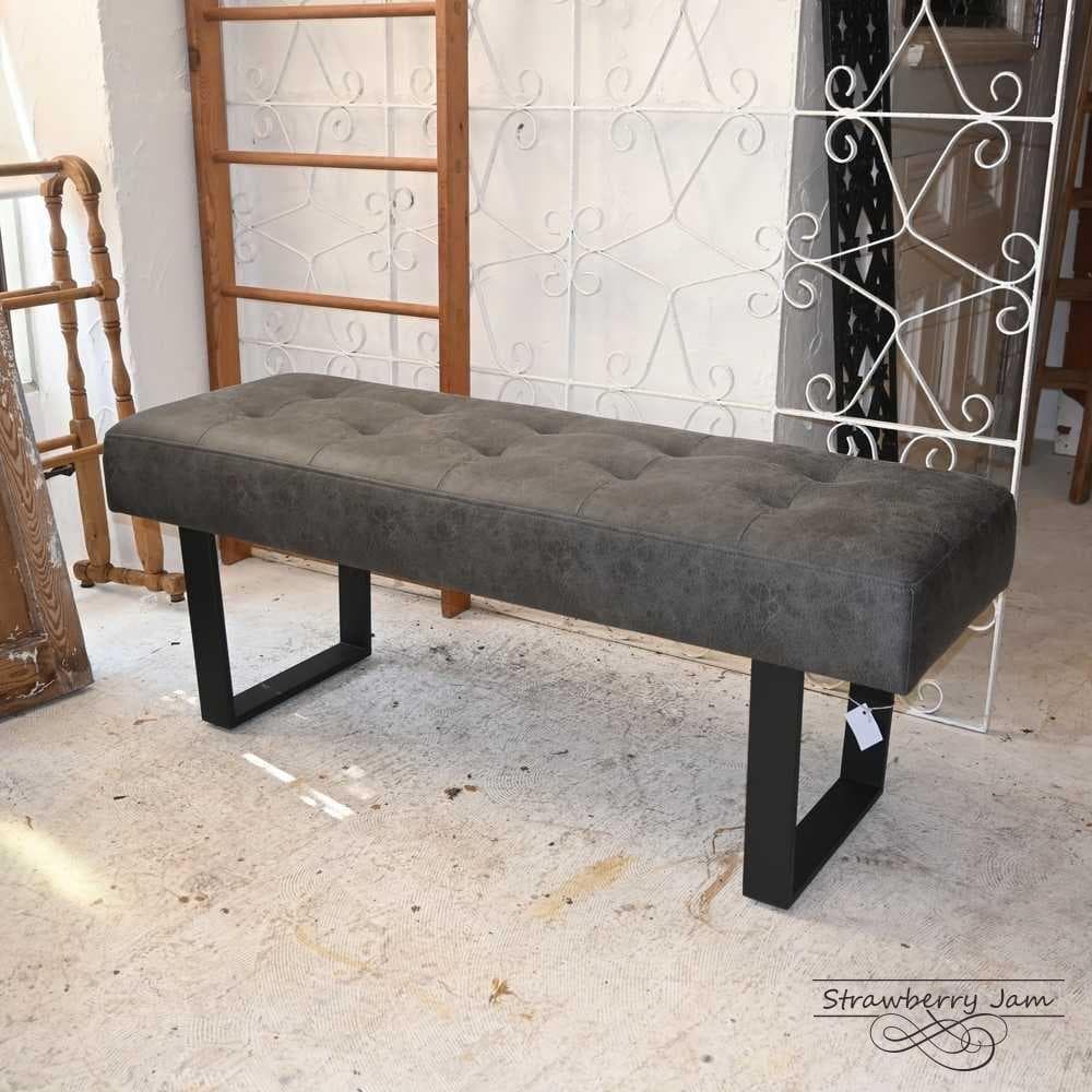 L3710-40 英国ヴィンテージ 布張りベンチ ベンチ 長椅子 ソファ