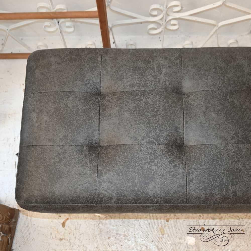 L3710-40 英国ヴィンテージ 布張りベンチ ベンチ 長椅子 ソファ